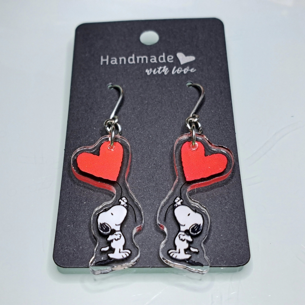 Snoopy Earrings With Stainless Steel Ear Wires